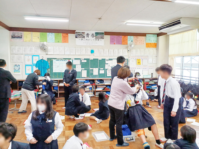 末広中学校1年生　総合学習「スペシャリスト講座～末広学区の達人から学ぶ～」